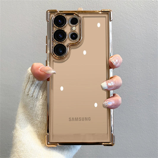Plating transparent glass camera protection shockproof case samsung - product image