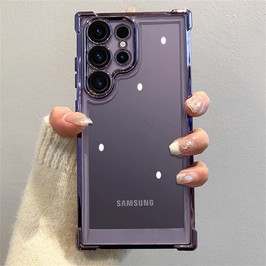 Plating transparent glass camera protection shockproof case samsung - product image