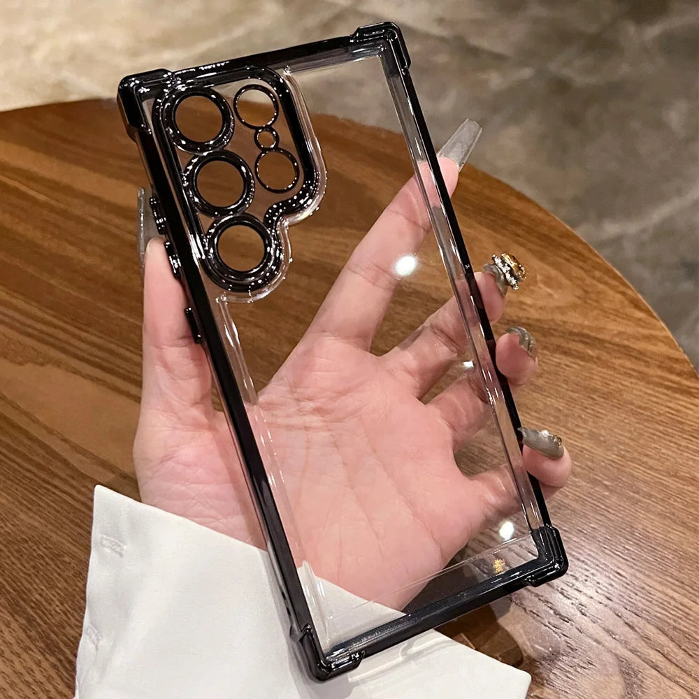 Plating transparent soft shockproof lens protection case samsung - product image