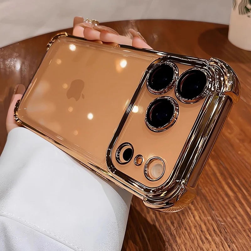 Plating transparent soft silicone camera protection bumper - product image