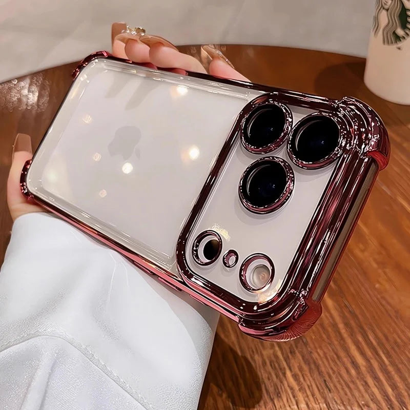 Plating transparent soft silicone camera protection bumper - product image