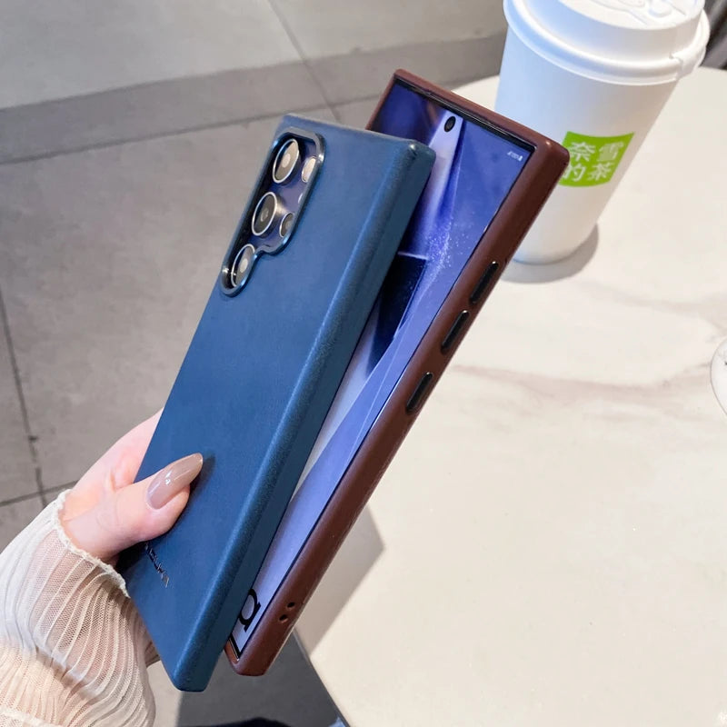 Premium pu leather shockproof business phone case samsung - product image