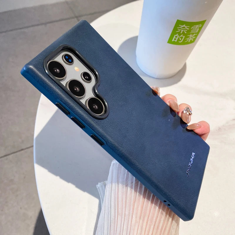 Premium pu leather shockproof business phone case samsung - product image