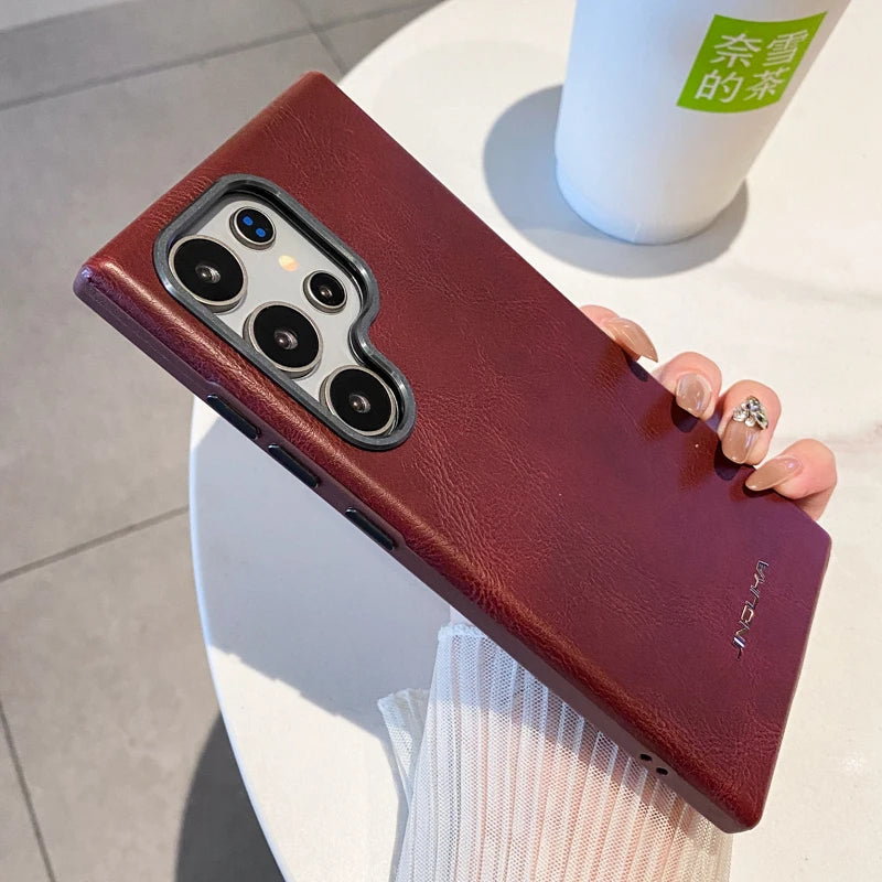 Premium pu leather shockproof business phone case samsung - product image