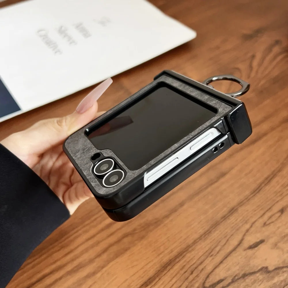 Ring stand holder leather magnetic case - product image