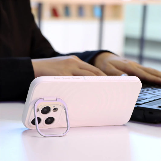 Ripple pattern magnetic lens stand camera protection case - product image