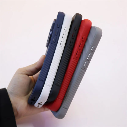 Ripple pattern magnetic lens stand camera protection case - product image