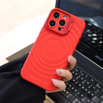 Ripple pattern magnetic lens stand camera protection case - product image