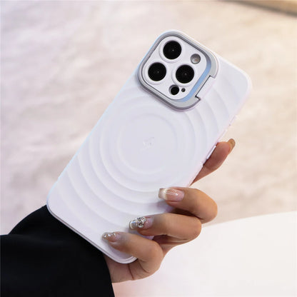 Ripple pattern magnetic lens stand camera protection case - product image