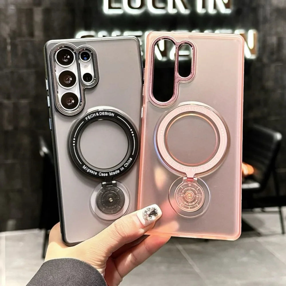 Rotating bracket ring stand magnetic wireless charging case samsung - product image