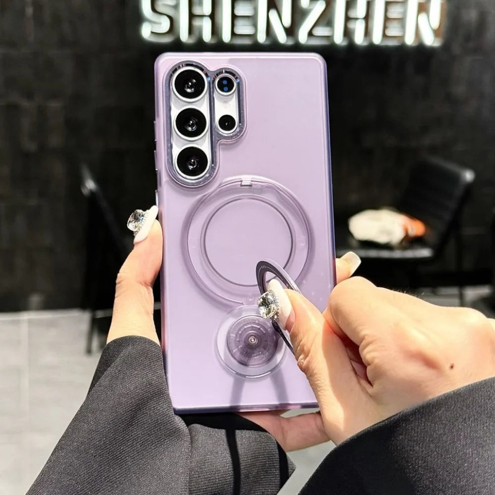 Rotating bracket ring stand magnetic wireless charging case samsung - product image