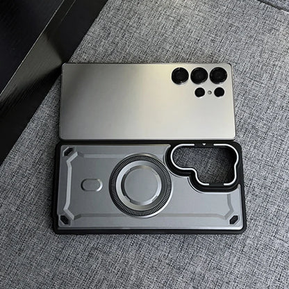 Rugged armor magnetic wireless charging lens stand case - product image