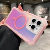 Shockproof Aurora Gradient Magnetic Armor Bumper Case