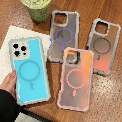 Shockproof aurora gradient magnetic armor bumper case - product image