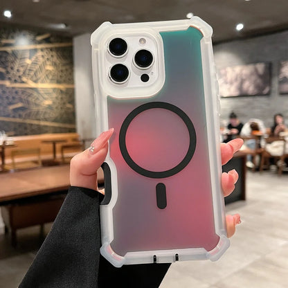 Shockproof aurora gradient magnetic armor bumper case - product image