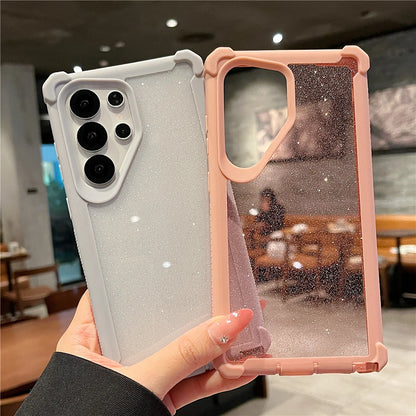 Shockproof bling glitter transparent silicone case samsung - product image