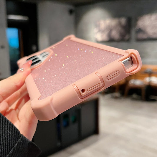 Shockproof bling glitter transparent silicone case samsung - product image