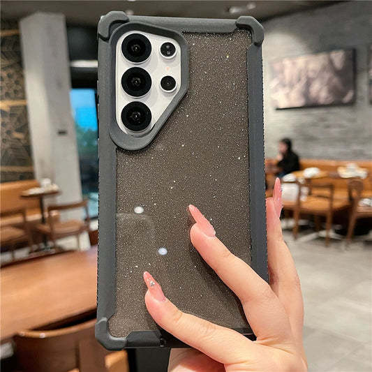 Shockproof bling glitter transparent silicone case samsung - product image