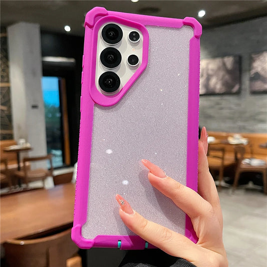 Shockproof bling glitter transparent silicone case samsung - product image