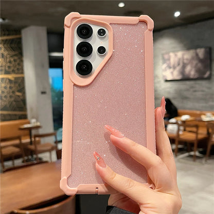 Shockproof bling glitter transparent silicone case samsung - product image