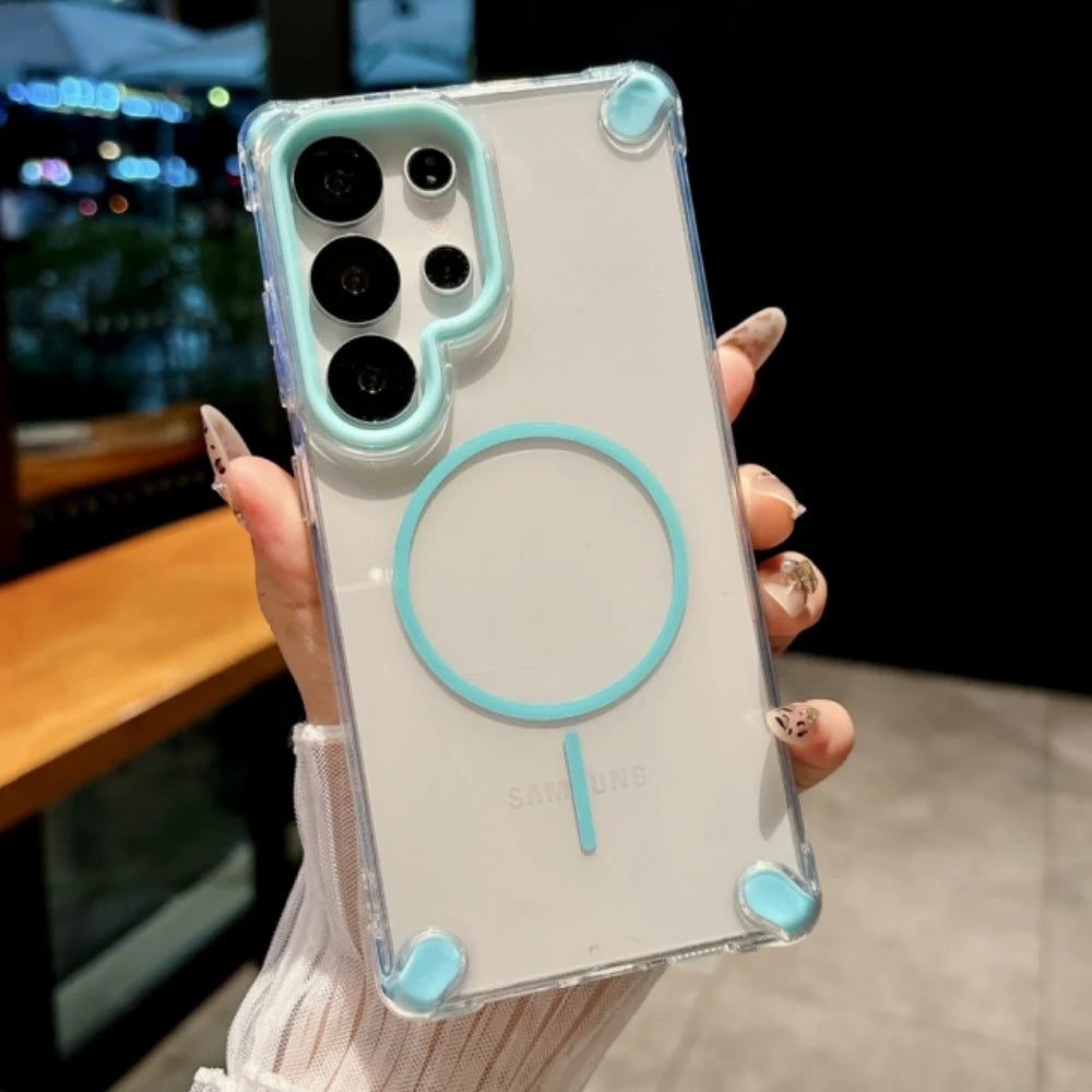 Shockproof clear magnetic silicone armor case samsung - product image