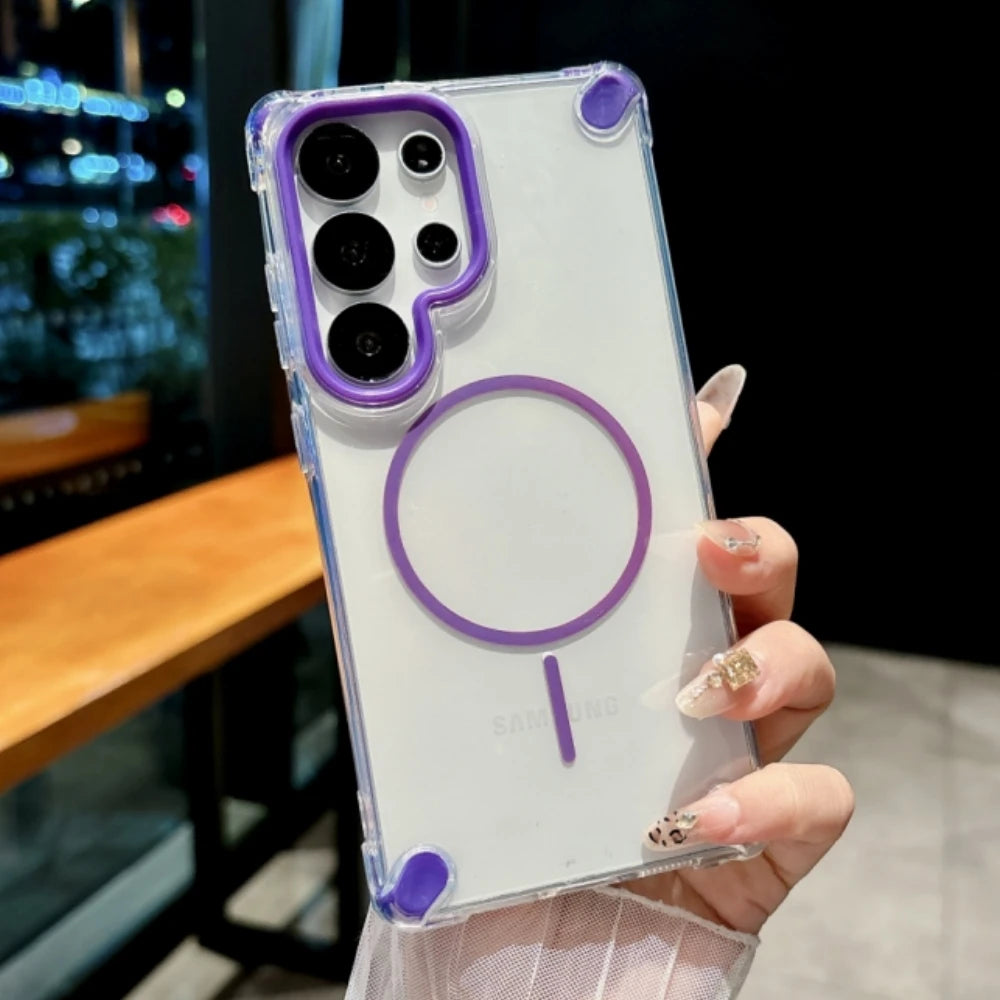 Shockproof clear magnetic silicone armor case samsung - product image