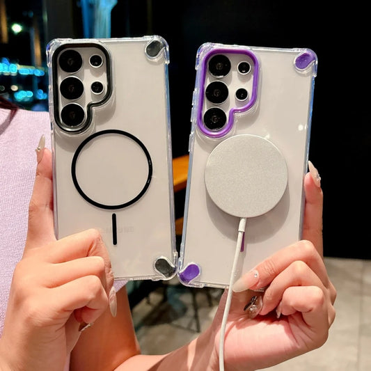 Shockproof clear magnetic silicone armor case samsung - product image