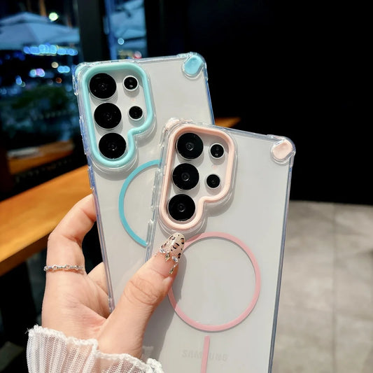 Shockproof clear magnetic silicone armor case samsung - product image