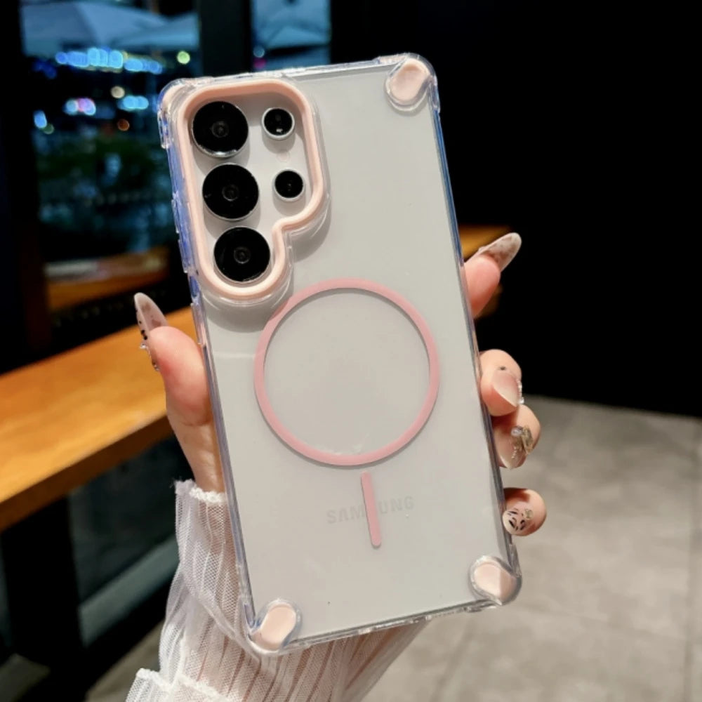 Shockproof clear magnetic silicone armor case samsung - product image