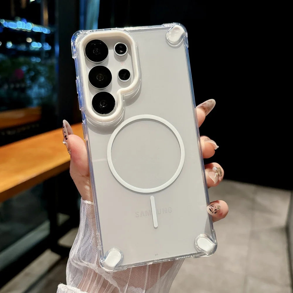 Shockproof clear magnetic silicone armor case samsung - product image