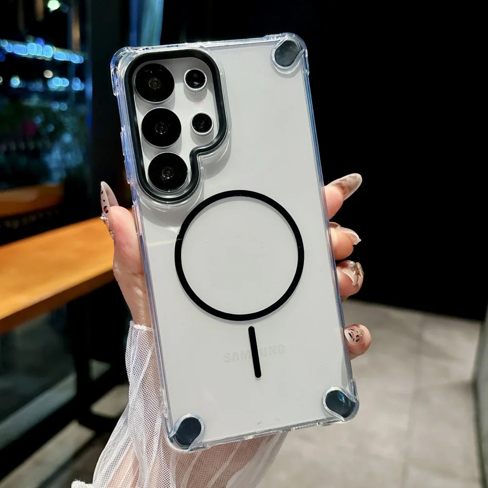 Shockproof clear magnetic silicone armor case samsung - product image