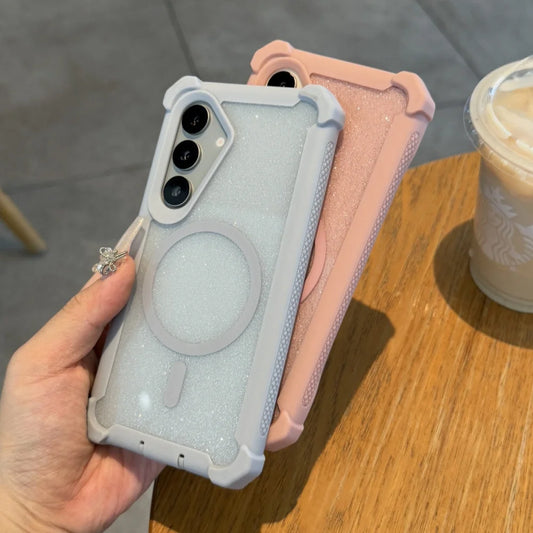 Shockproof glitter magnetic wireless charging case samsung - product image