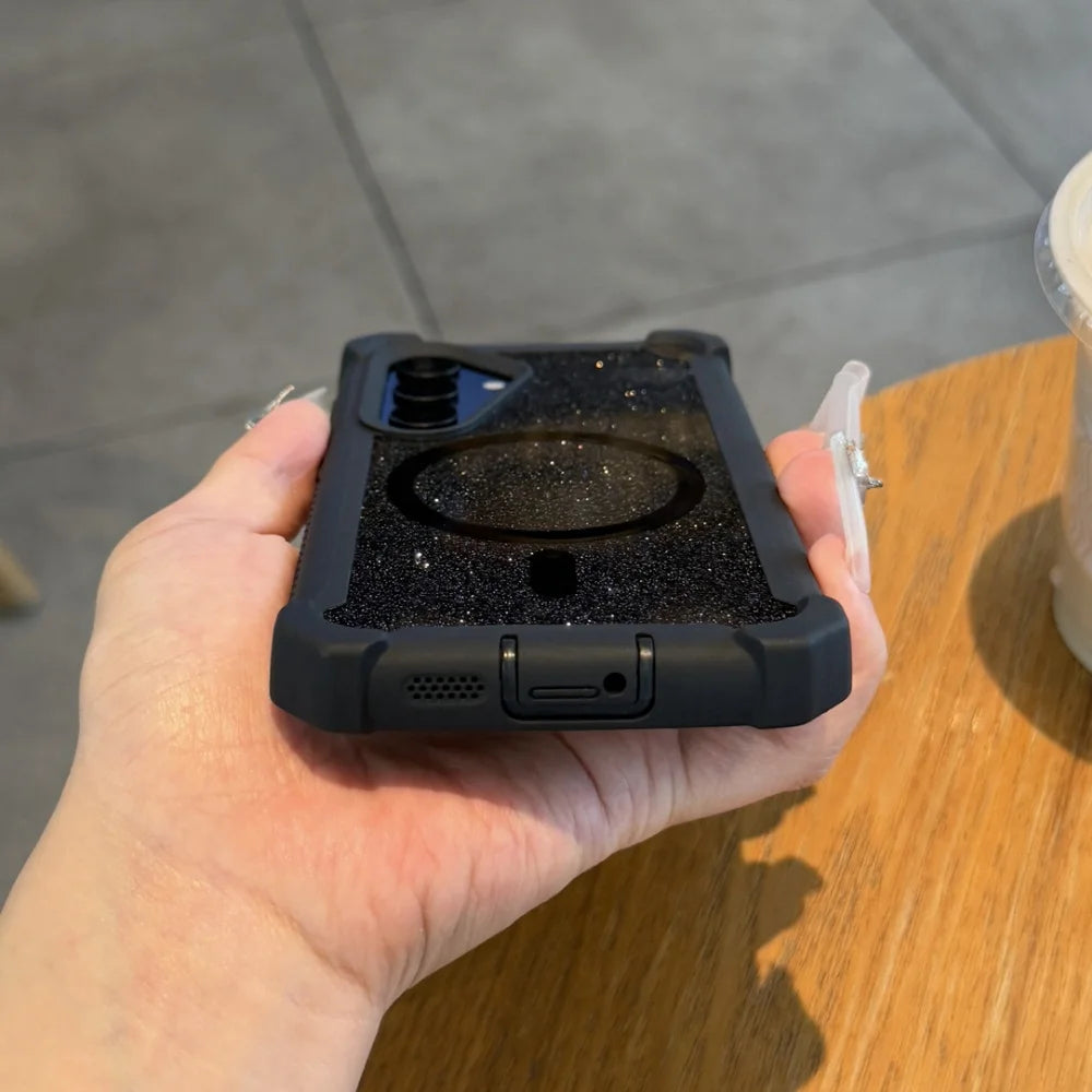 Shockproof glitter magnetic wireless charging case samsung - product image