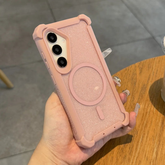 Shockproof glitter magnetic wireless charging case samsung - product image