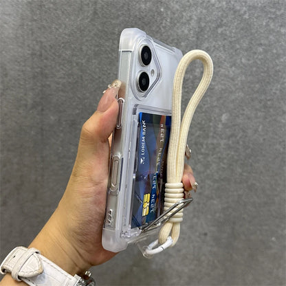 Shockproof wallet card holder wrist strap clear case - product image