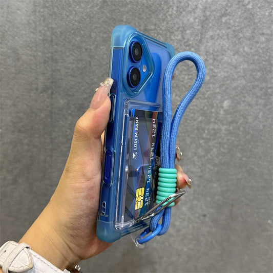 Shockproof wallet card holder wrist strap clear case - product image