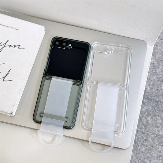 Silicone soft wrist strap ring holder transparent ultra thin case samsung z flip - product image