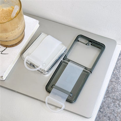 Silicone soft wrist strap ring holder transparent ultra thin case samsung z flip - product image