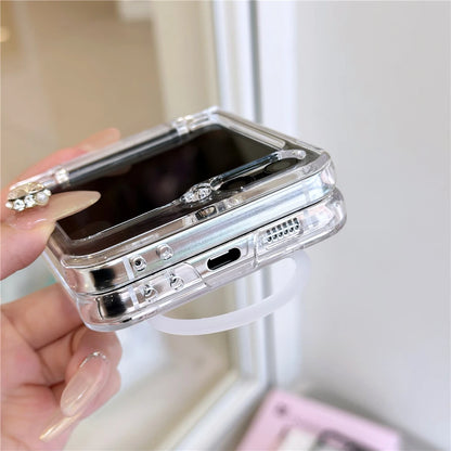 Silicone soft wrist strap ring holder transparent ultra thin case samsung z flip - product image