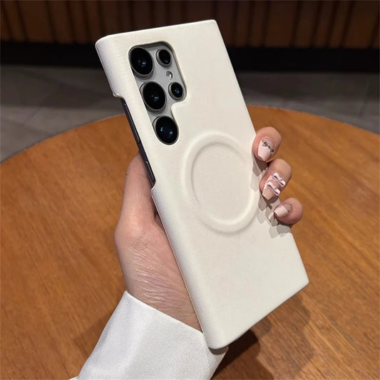 Skin feel sheepskin magnetic wireless charging leather case - product image