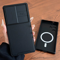 Slide Camera Lens Protection Magnetic Silicone Soft Shockproof Case Samsung