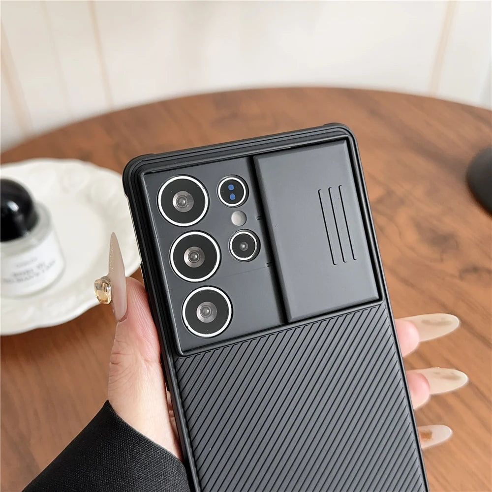 Slide camera lens protection magnetic silicone soft shockproof case samsung - product image