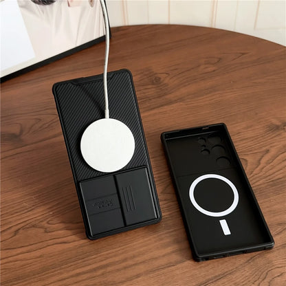 Slide camera lens protection magnetic silicone soft shockproof case samsung - product image