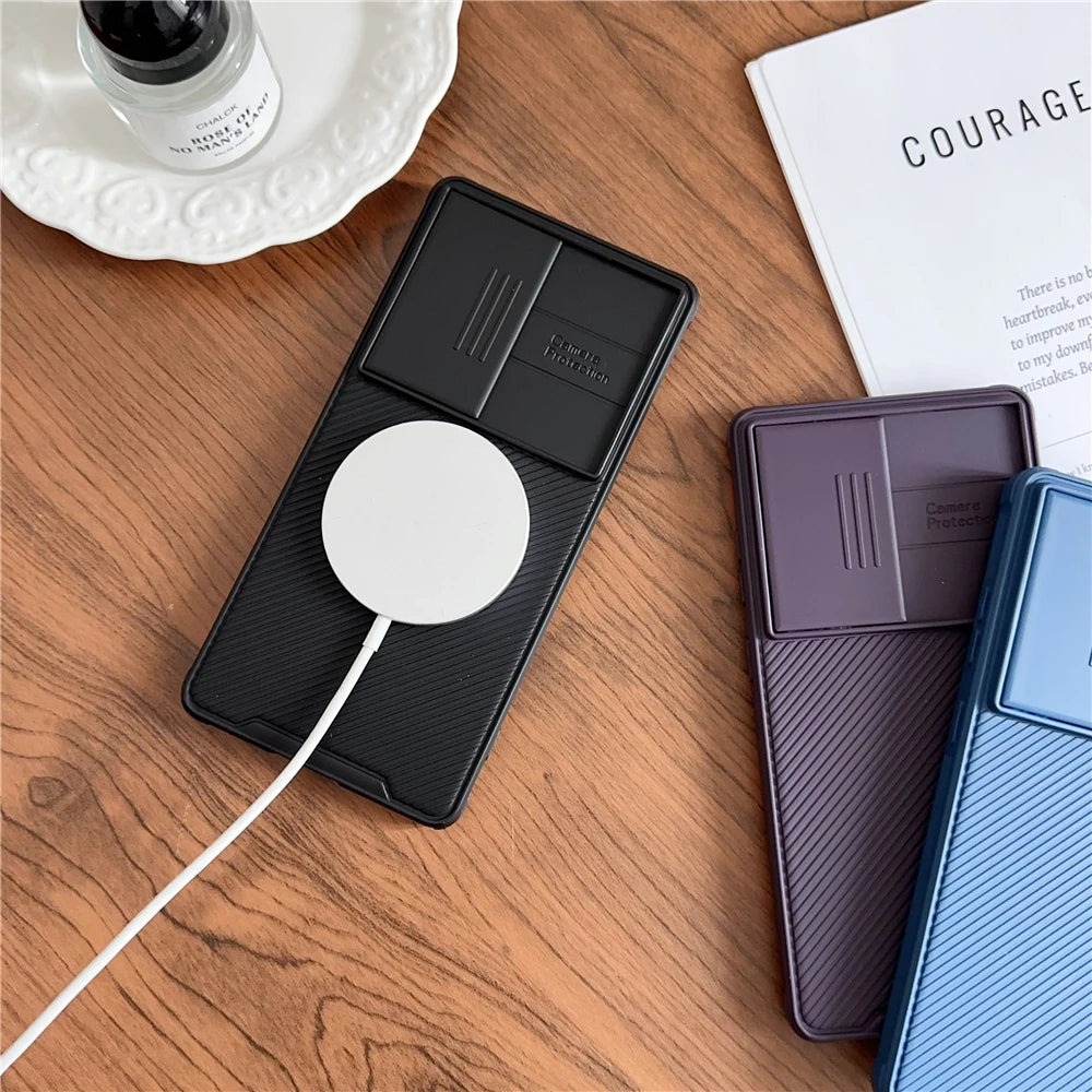 Slide camera lens protection magnetic silicone soft shockproof case samsung - product image