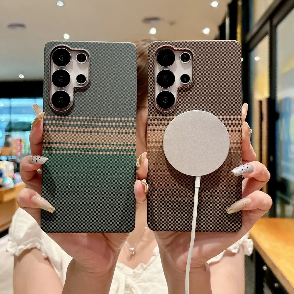 Slim carbon fiber magsafe magnetic shockproof hard case - product image