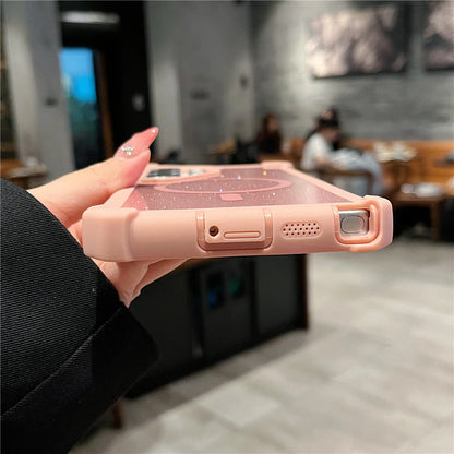 Soft silicone magnetic wireless charging glitter shockproof case - product image