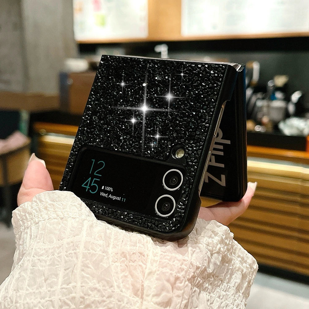 Sparkling diamond rhinestones shockproof soft case samsung z flip - product image