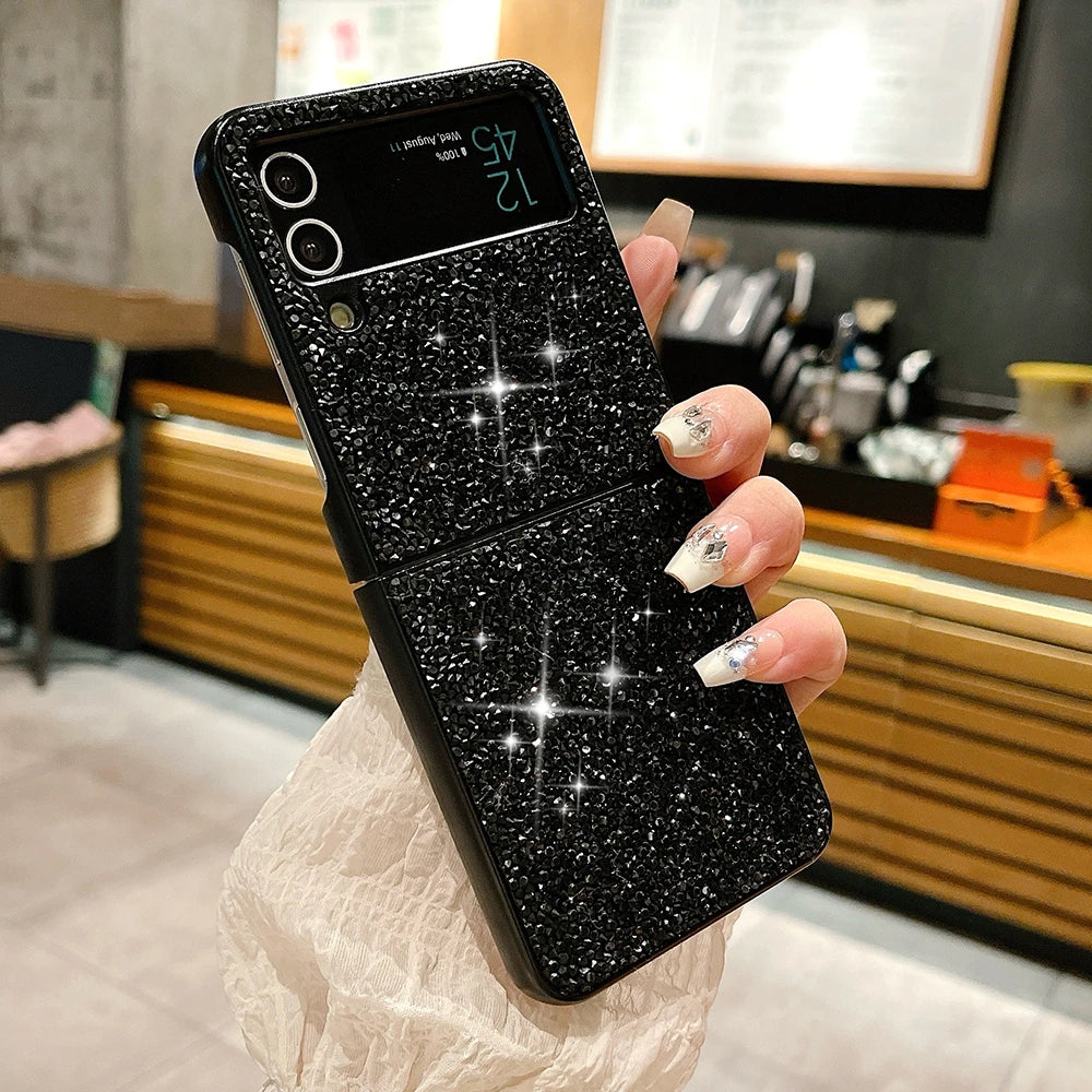 Sparkling diamond rhinestones shockproof soft case samsung z flip - product image