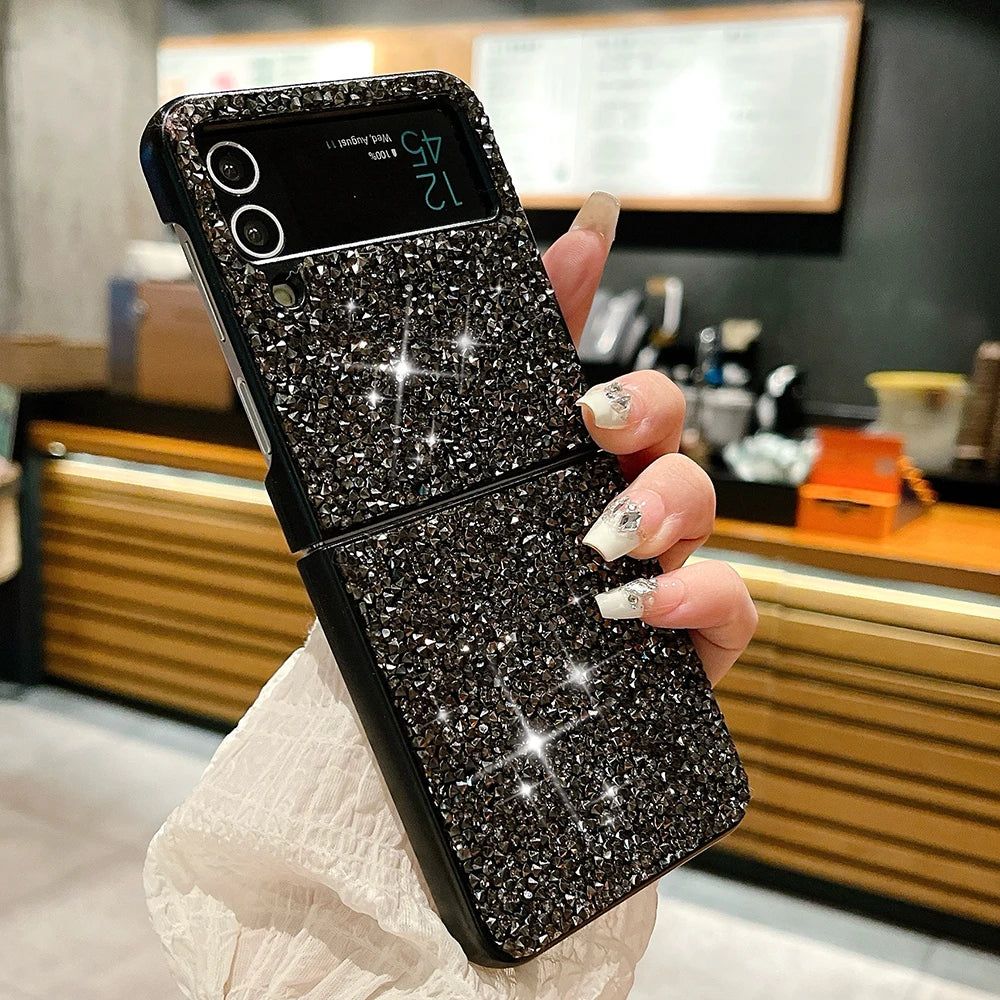 Sparkling diamond rhinestones shockproof soft case samsung z flip - product image