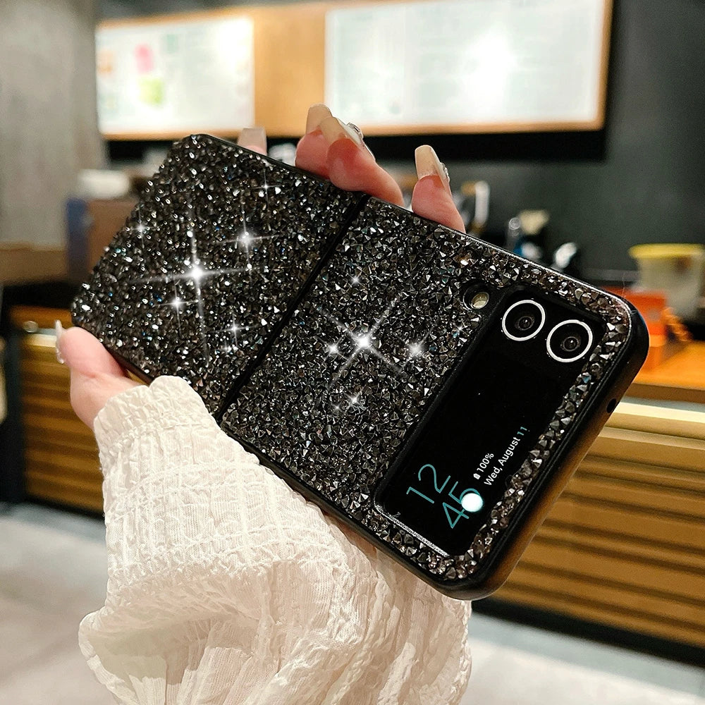 Sparkling diamond rhinestones shockproof soft case samsung z flip - product image
